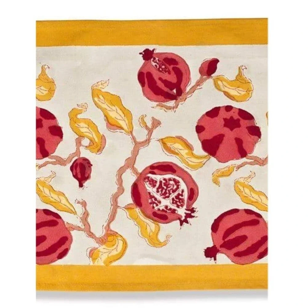 Couleur Nature Paris Bruno Lamy Pomegranate Cotton Placemats Set of 6 Red Gold